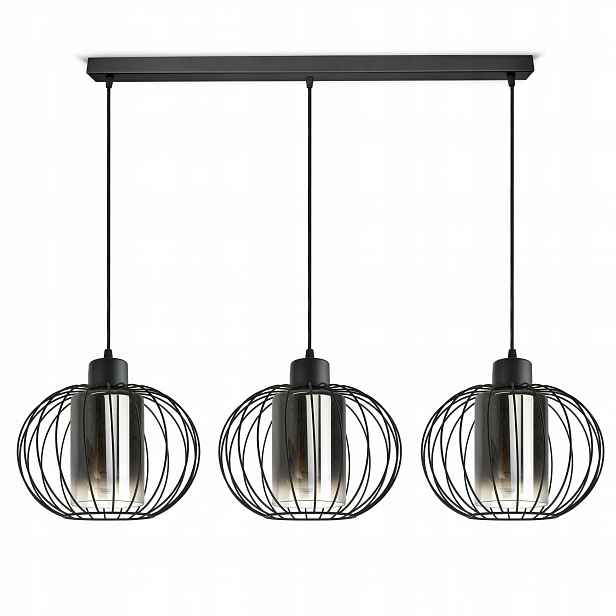 Závěsná lampa Lustr Glam Černá Zlatá Měď Chr