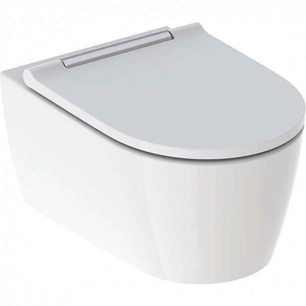 Geberit ONE - Závěsné WC se sedátkem softclose, TurboFlush, KeraTect, bílá/chrom 500.202.01.1