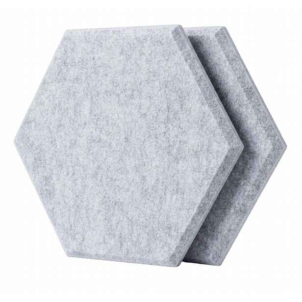Dekorativní filcový nástěnný panel CROSS šedá 40x46 cm hexagon - sada 2 ks