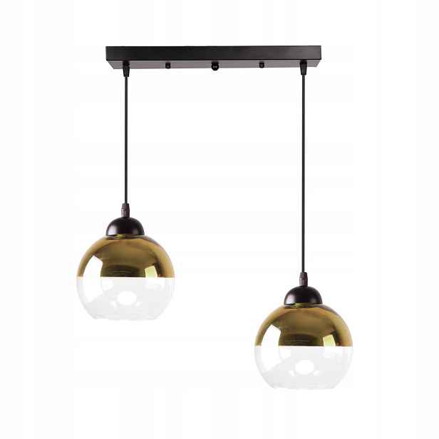 Lampa nad stůl Nastavitelná výška na lanku Stínidlo zlaté průhledné