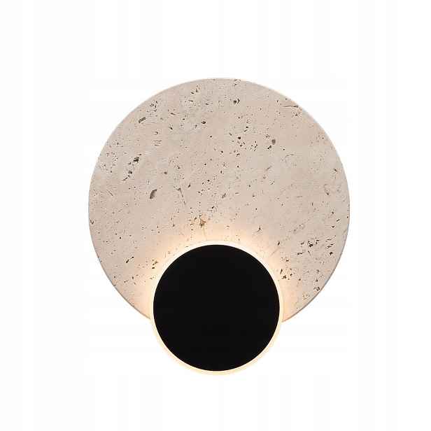 Nástěnné svítidlo Maxlight Travertino Led 10W Černá/Ocel Kulatý Designové