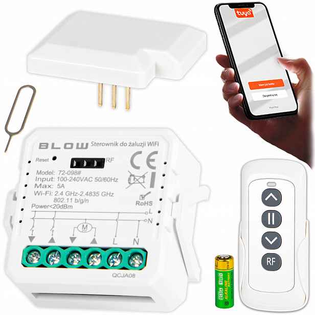 Ovladač Pro Wifi Žaluzie Tuya Vypínač Smart Dálkové Ovládání Rf Modul 433MHz