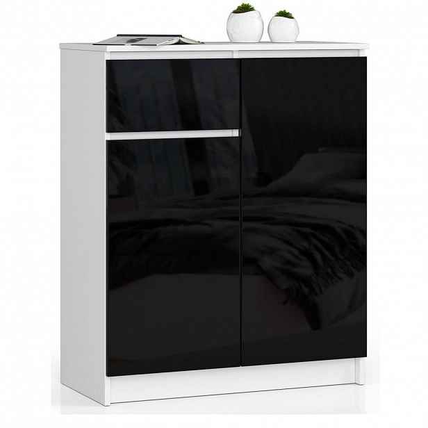 RAUMHIRSCH FURNITURE KOMODA bílá, černá lesklá 99/80/40