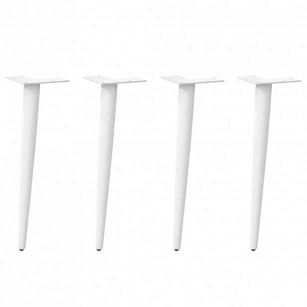 vidaXL Nohy konferenčního stolku kuželového tvaru 4 ks bílé 42-43 cm ocelové