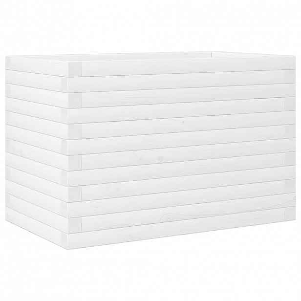 vidaXL Zahradní truhlík bílý 70 x 40 x 46 cm masivní borové dřevo