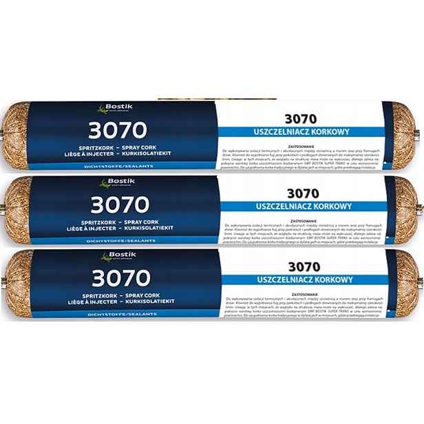 3x Tekutá zátka, tekutý korek Bostik 3070 – tekutá korková dilatace