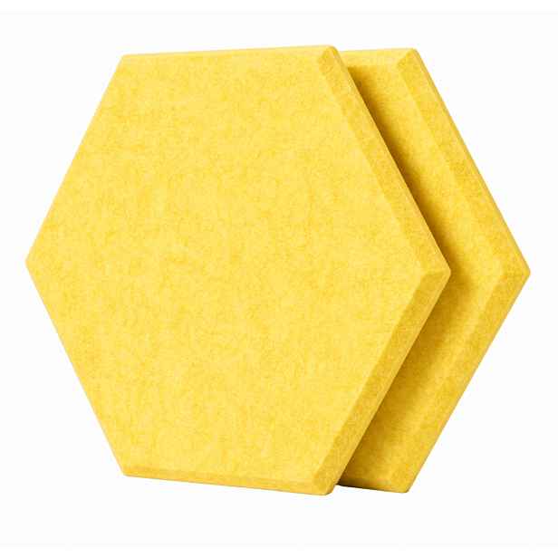 Dekorativní filcový nástěnný panel CROSS žlutá 40x46 cm hexagon - sada 2 ks