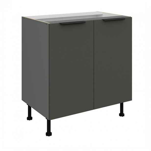 Dolní dvoudveřová skříňka LUNARA - šířka 80 cm, grafit / antracit