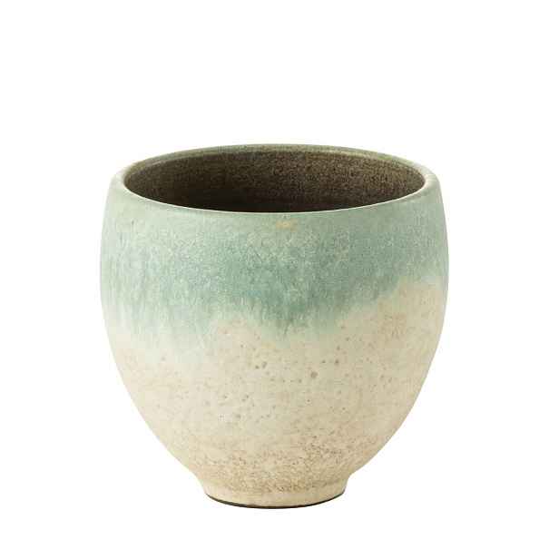 Pastelově tyrkysový keramický obal na květináč Nice Aqua - Ø 21*21 cm J-Line by Jolipa