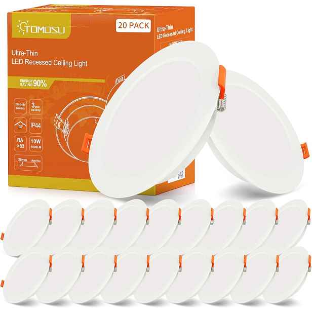 Sada 20 Ks Podomítkových Led Lamp 10W 1000LM 4000K Přírodní Bílá 43 MM