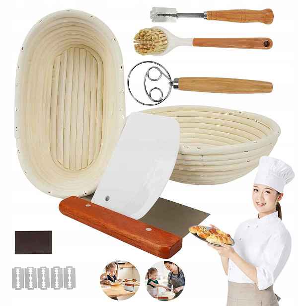 Sada Ratanových Košů 23 CM/25 CM Pro Klasický Chléb A Bagetu