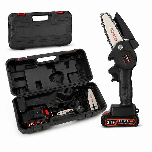 Akumulátorová pila Mini Řetězová pila 21V 3000mAh pro zahradu Kufr