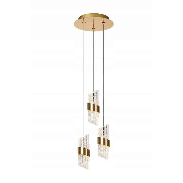 Závěsná lampa trojitá glamour zlatá nad stůl ostrov bar 2700K 3 body Lucide