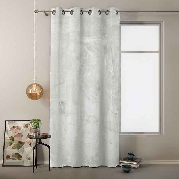 Bílý závěs se sametovým povrchem AmeliaHome Velvet, 140x245 cm, 1 ks