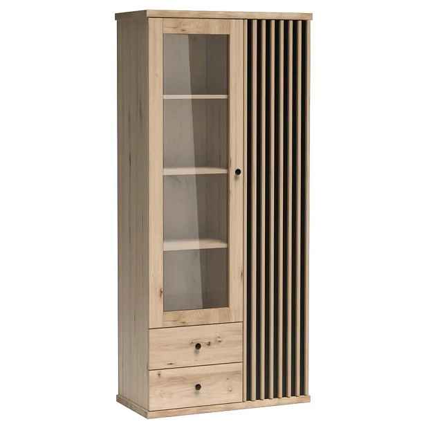 Casarredo Vitrína 2D2S BARBUS dub artisan/černá