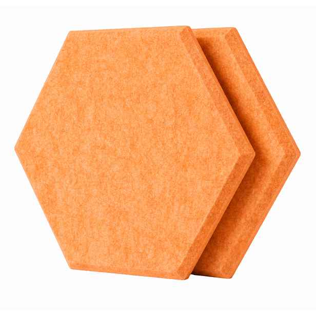 Dekorativní filcový nástěnný panel CROSS oranžová 40x46 cm hexagon - sada 2 ks