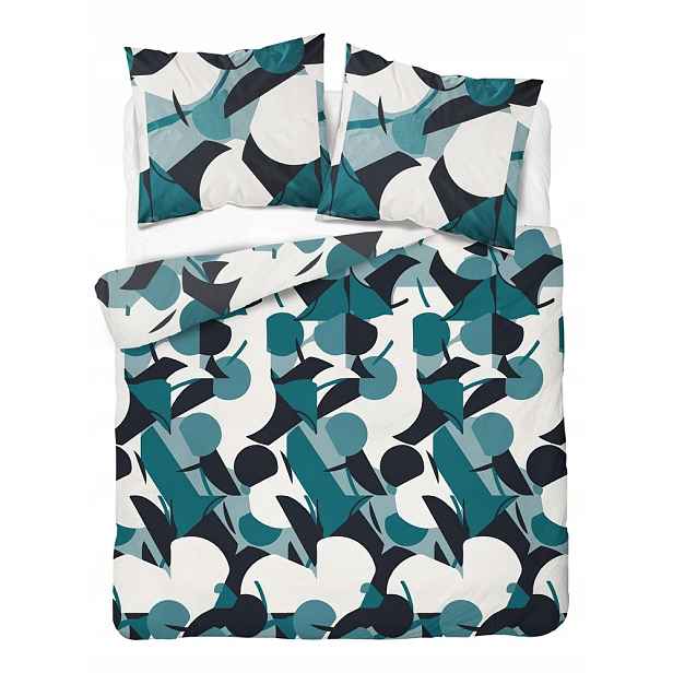 Povlečení 160x200 tyrkysová tmavá geometrie Home Satin