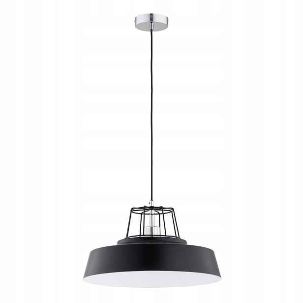 Závěsná lampa loft černá/chrom E27 1x15W Izola Alfa