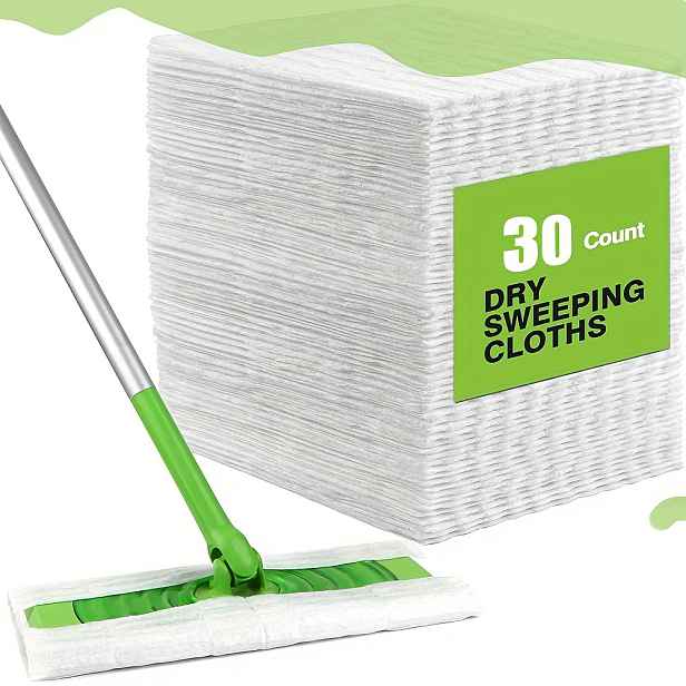TEMU 30 ks/50 ks/100 ks Jednorázové návleky na mop - Multi-Surface Microfiber, zachycují a zadržují nečistoty/prach/vlasy, pro mokré/suché použití,