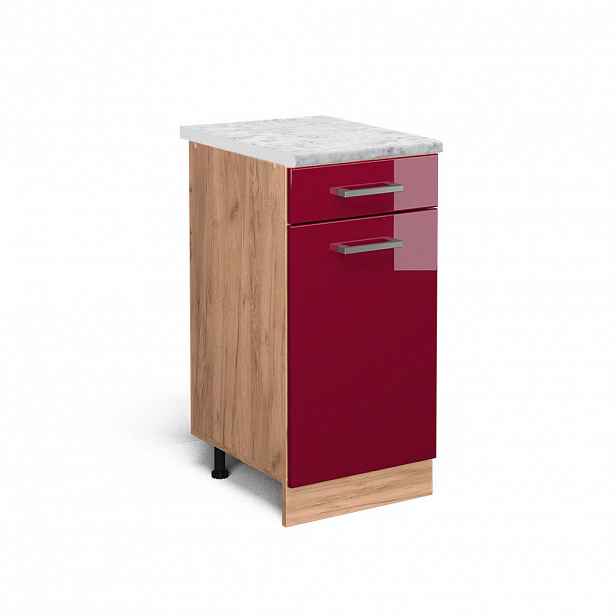 Vicco SPODNÍ SKŘÍŇKA KUCHYŇSKÉ LINKY R-Line Červená vysoký lesk 40 cm PD Mramor