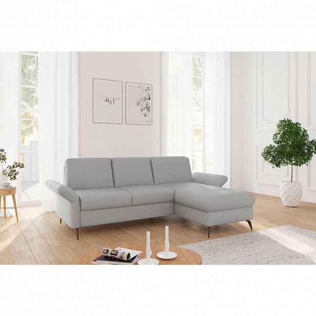 Sit & More ROHOVÁ SEDAČKA, textil, světle šedá