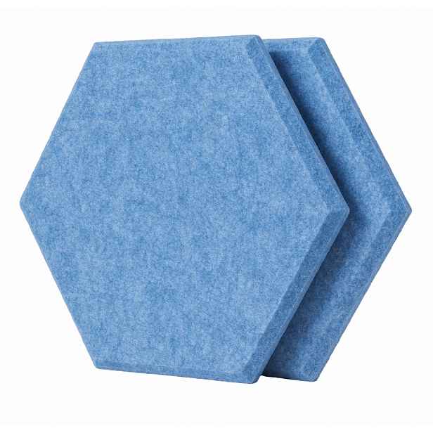 Dekorativní filcový nástěnný panel CROSS modrá 40x46 cm hexagon - sada 2 ks