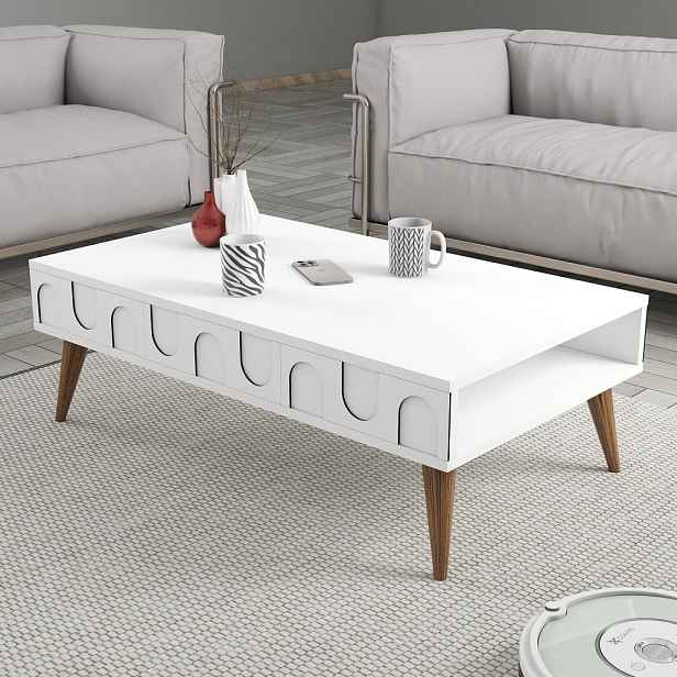 Konferenční stolek Lyon 34 - White, Walnut