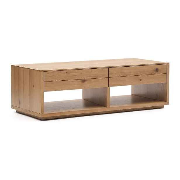 Konferenční stolek v dekoru dubu v přírodní barvě 60x140 cm Alguema – Kave Home