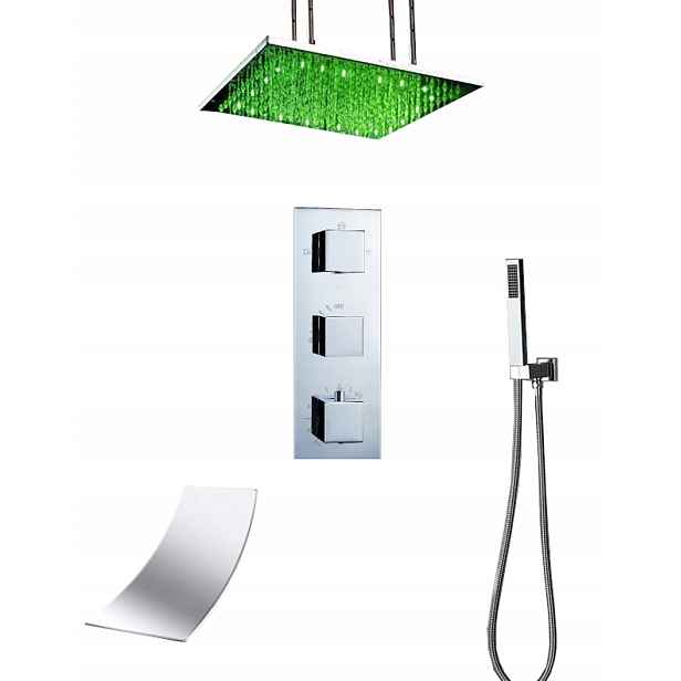 Podomítkový Set Led Vodopád Dešťová Sprcha 60 CM