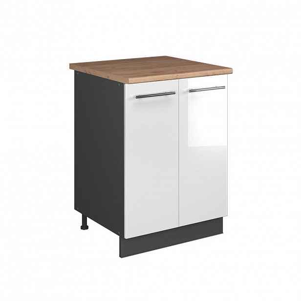 Vicco SKŘÍŇKA POD DŘEZ Fame-Line, Bílá vysoký lesk/Antracit, 60 cm