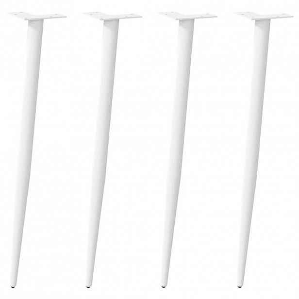 vidaXL Nohy konzolového stolku kuželového tvaru 4 ks bílé 72-73 cm ocelové