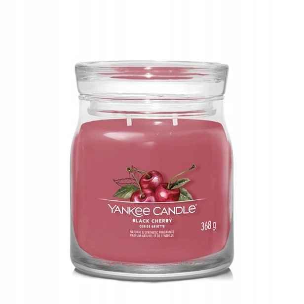 Yankee Candle Signature Medium Jar Fruity Black Cherry Střední svíčka ve sklenici 368g