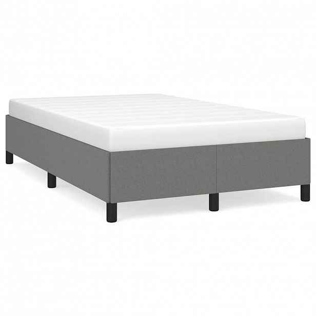 vidaXL Rám postele bez matrace tmavě šedá 120 x 200 cm textil