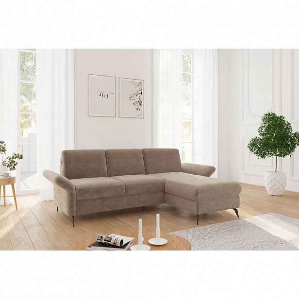 Sit & More ROHOVÁ SEDAČKA, textil, světle hnědá