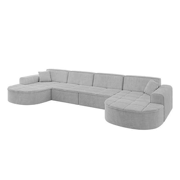 ALTDECOR SEDACÍ SOUPRAVA ve tvaru U TARO-U2 388x171x79,5 Šedá Manšestr