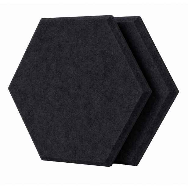 Dekorativní filcový nástěnný panel CROSS černá 40x46 cm hexagon - sada 2 ks