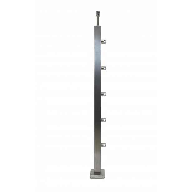 Profilový Průchozí Sloupek 40x40x960, 5 Držáků Ø12 Nerezový