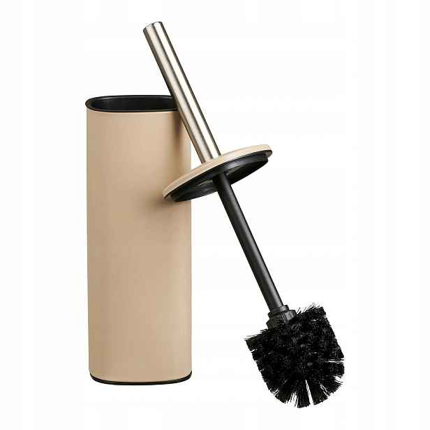 Wc kartáč béžový, kovový, moderní do koupelny, 39 cm