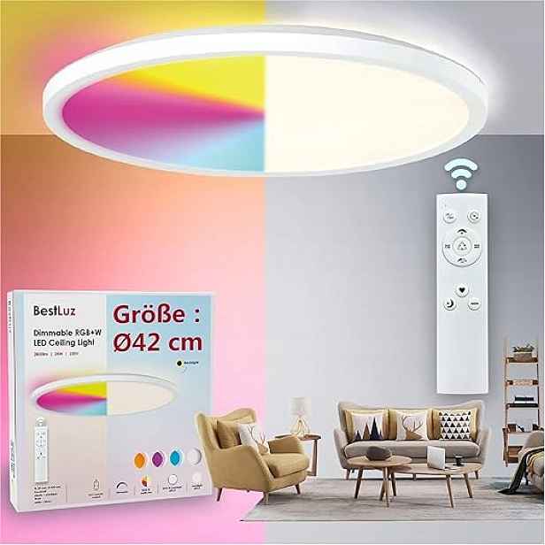 2x Stropní Svítidlo 24W 42 cm stmívatelný IP44 1 Dálkový Ovladač