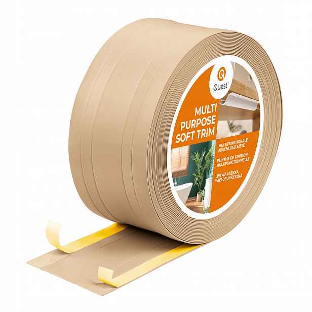 Pvc dokončovací lišta 2v1 samolepicí, písková 110 mm, 20 m, W4