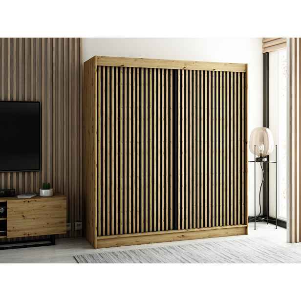 Šatní skříň Abi Lamelo 1 Barva korpusu: Dub artisan, Rozměry: 200 cm