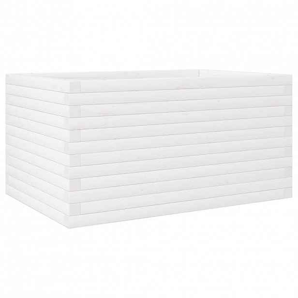 vidaXL Zahradní truhlík bílý 90 x 60 x 46 cm masivní borové dřevo
