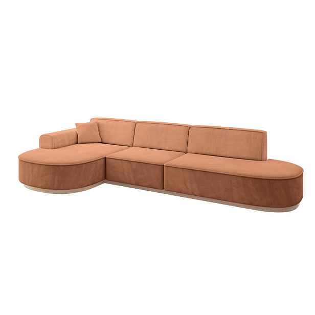 ALTDECOR ROHOVÁ SEDAČKA s otomanem, levá MARI-L2-v1 328x171x83 Meruňková Velur