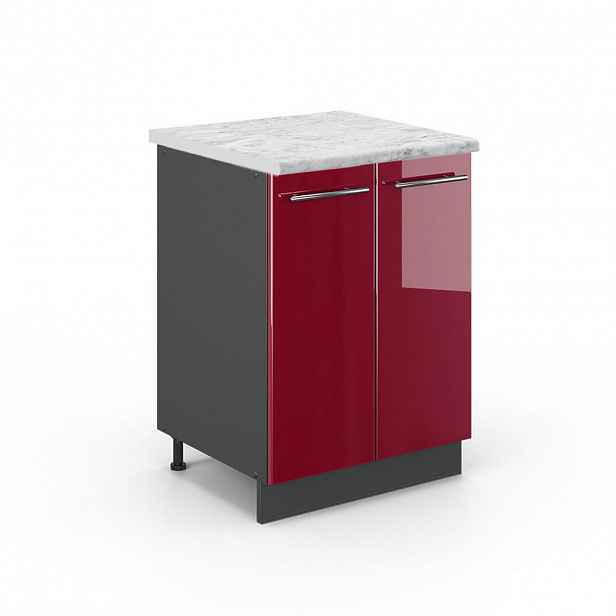 Vicco SPODNÍ SKŘÍŇKA KUCHYŇSKÉ LINKY Fame-Line Bordó červená vysoký lesk 60 cm , PD Mramor