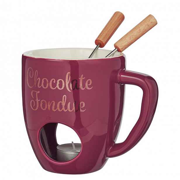 Butlers CHOCOLATE FONDUE Hrnek se 2 vidličkami - bordó