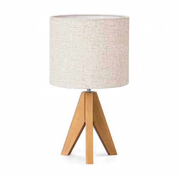 Dřevěná stolní lampa Edishine, Trojnožka, Vintage venkovský styl