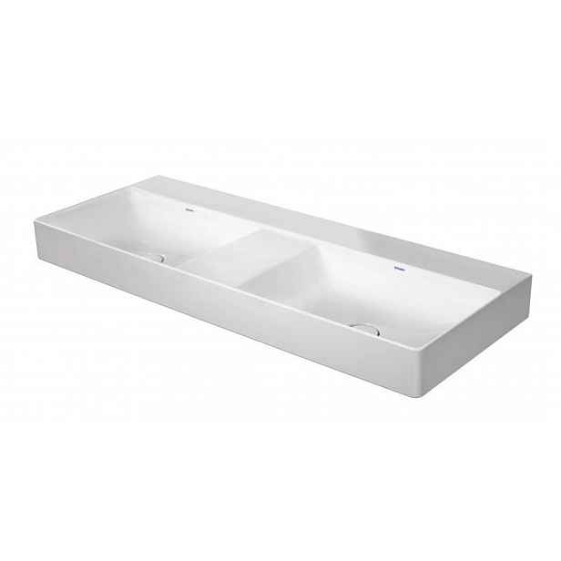 Duravit DuraSquare - Dvojumyvadlo 120x47 cm, bez přepadu, bez otvoru pro baterii, DuraCeram, bílá 2353120070