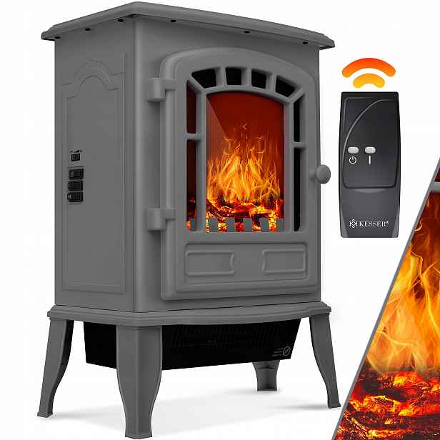 Elektrický krb Led 2000W s dálkovým ovládáním, efekt plamene, radiátor
