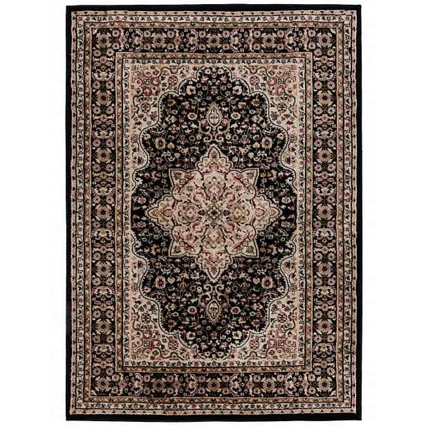 Koberec Klasický Orientální 200x290 cm Retro Vintage Salon Ložnice Černá