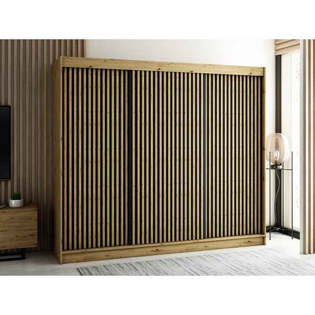 Šatní skříň Abi Lamelo 1 Barva korpusu: Dub artisan, Rozměry: 250 cm